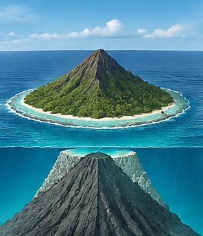 Stufe 2 der Atoll-Entstehung: Saumriff